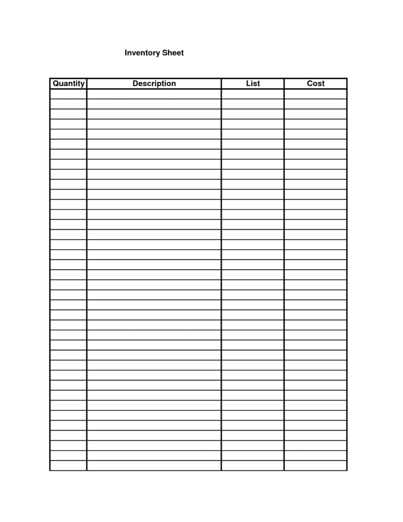 Inventory Control Spreadsheet Templates