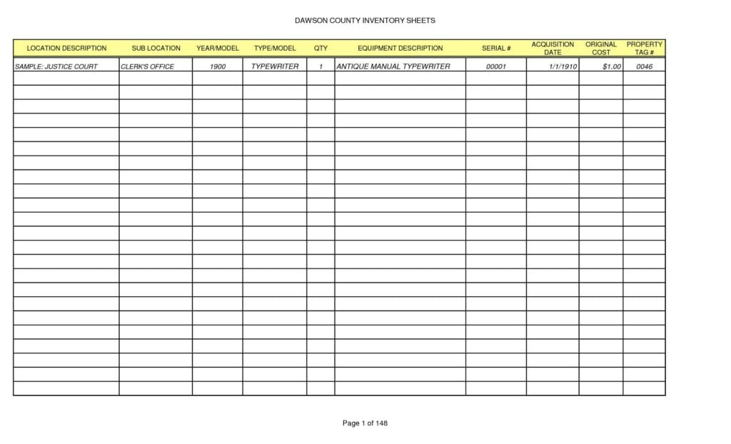 Inventory Spreadsheet Examples