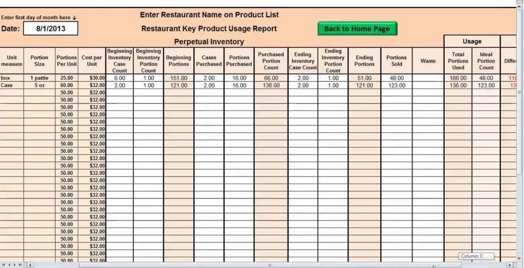 Inventory Spreadsheet Template Excel Product Tracking — 2136