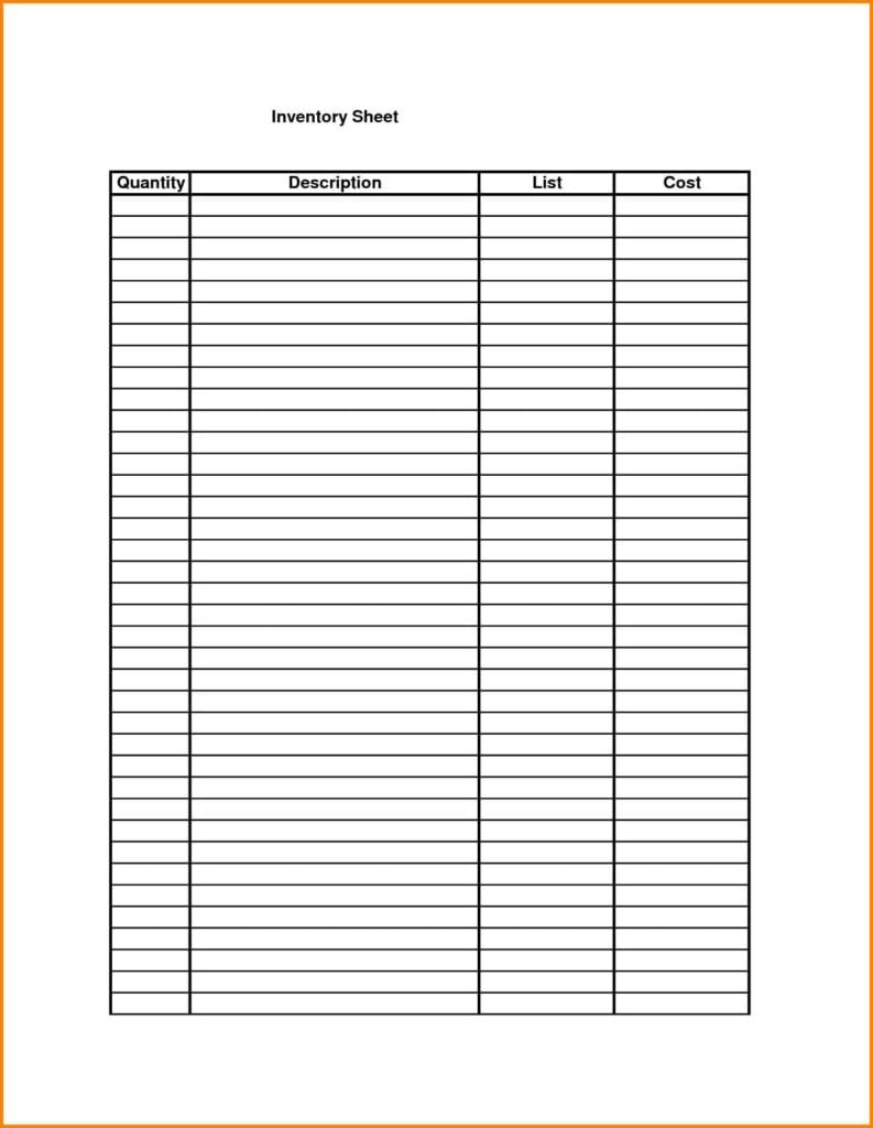 inventory spreadsheet templates —