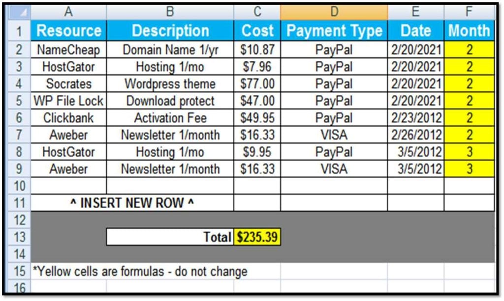 Microsoft Excel Accounting Spreadsheet Templates 5