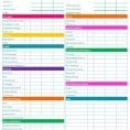 Monthly Bills Spreadsheet Template Excel