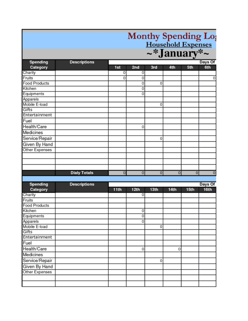 free typeable printable business expense sheets