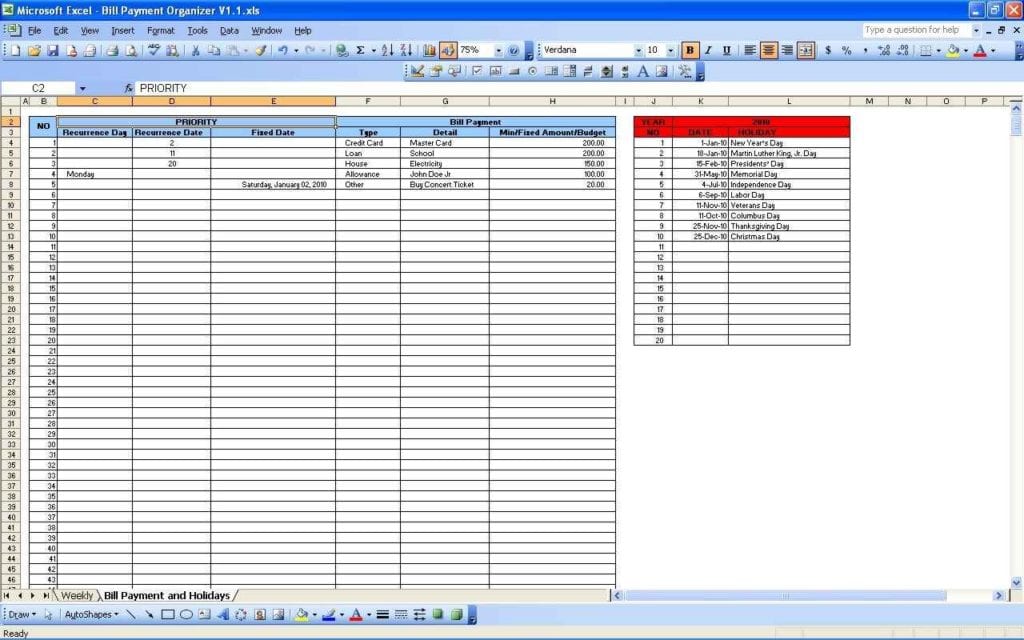 weight tracker excel sheet