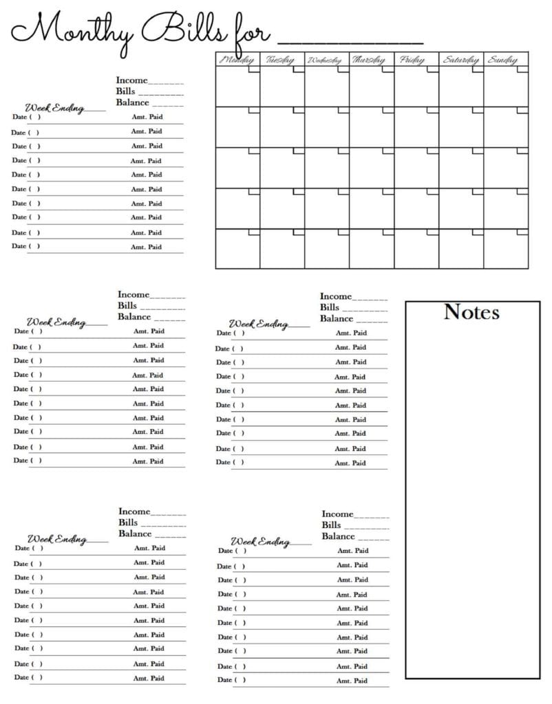 Monthly Expense Worksheet Excel