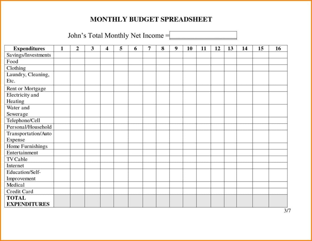 monthly income and expense spreadsheet for rental property