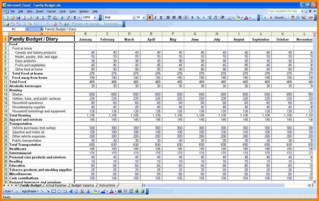 Personal Budget Spreadsheet Template Excel 2