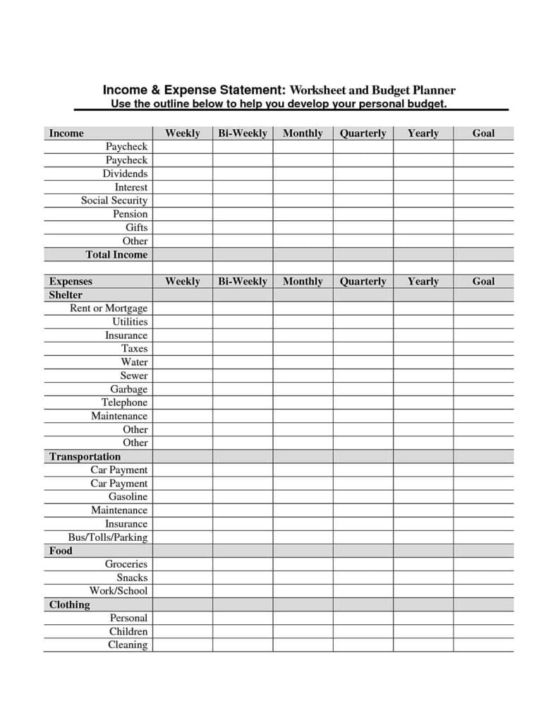 Personal Income Tax Spreadsheet