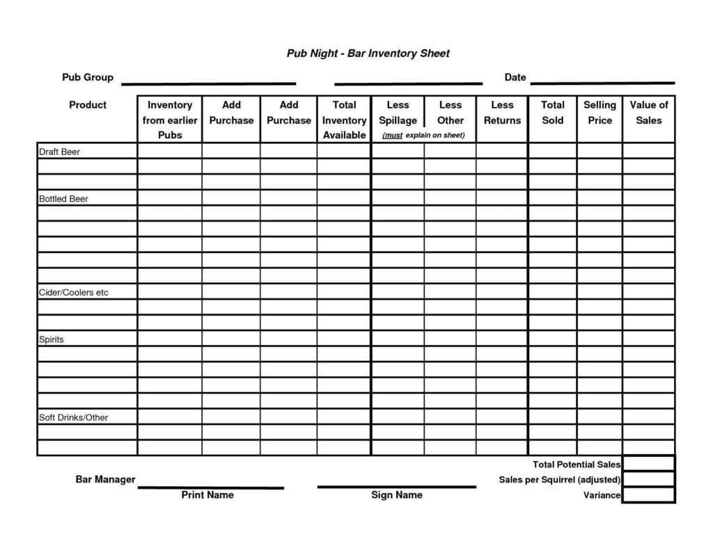 Product Inventory Spreadsheet Template 1
