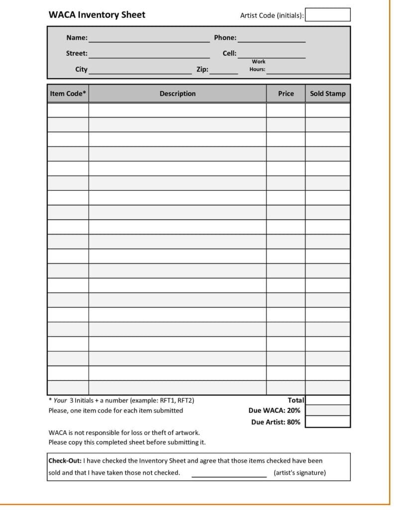 Product Inventory Spreadsheet Template