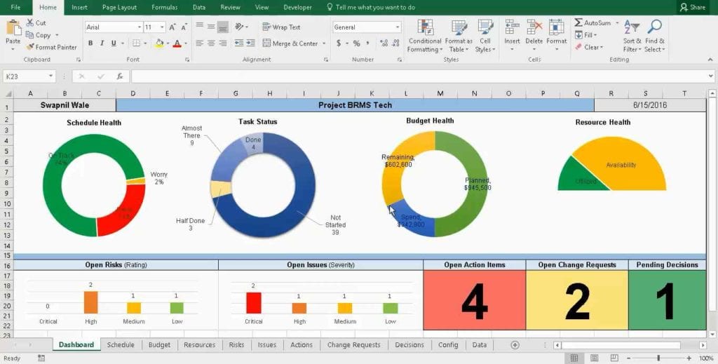 Project Management Google Spreadsheet Template