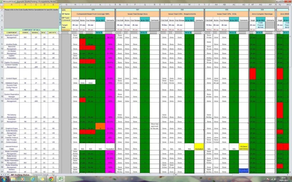 Project Management Sheet Excel