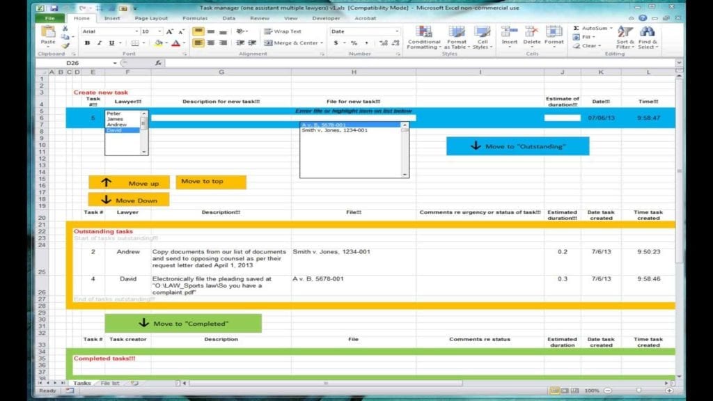 Project Management Sheet Template