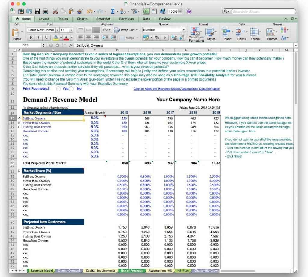 Sample Budget Forecast Spreadsheet1
