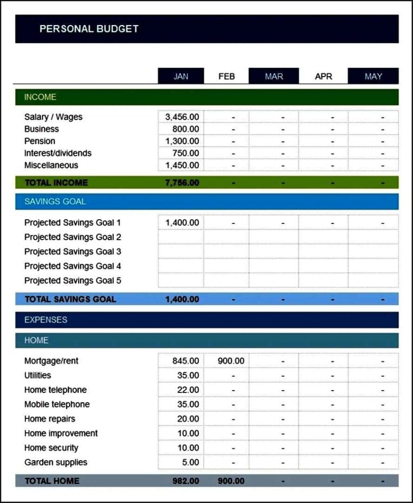 excel personal church budget spreadsheets
