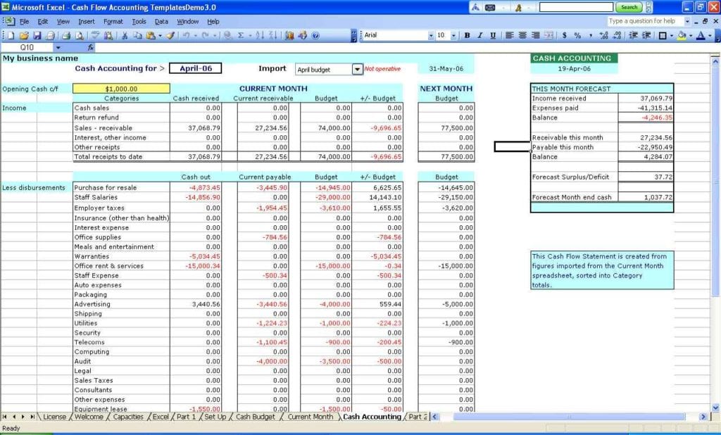 Sample Home Budget Spreadsheet1