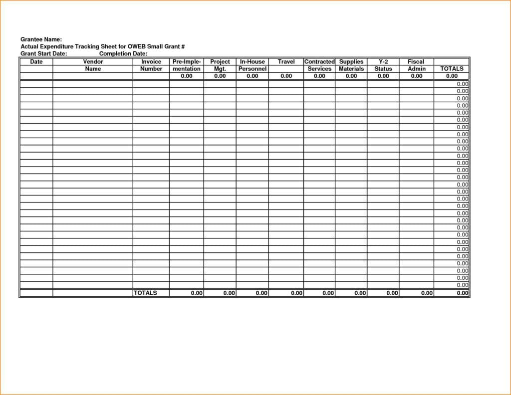 Sample Monthly Business Expenses Spreadsheet