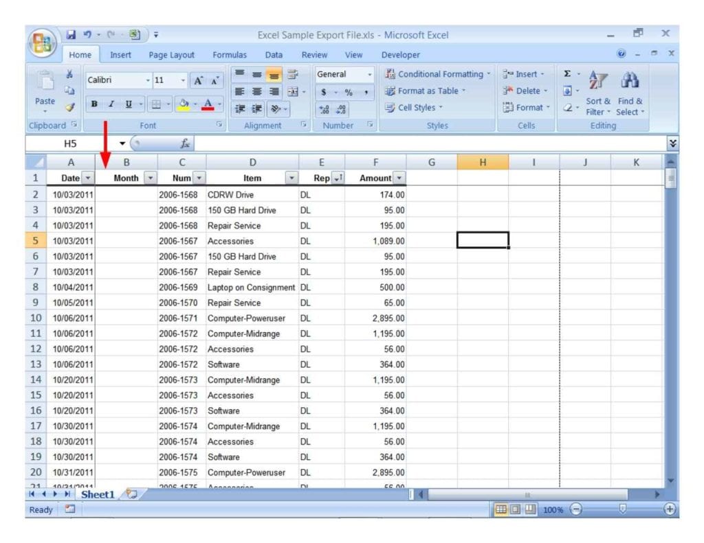 Sample Of Inventory Spreadsheet