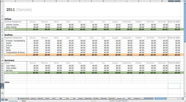 Simple Accounting Spreadsheet Template Free 1 — 2681