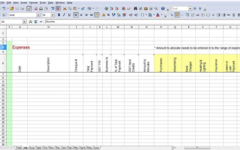 Simple Business Expense Spreadsheet 1 — 4718