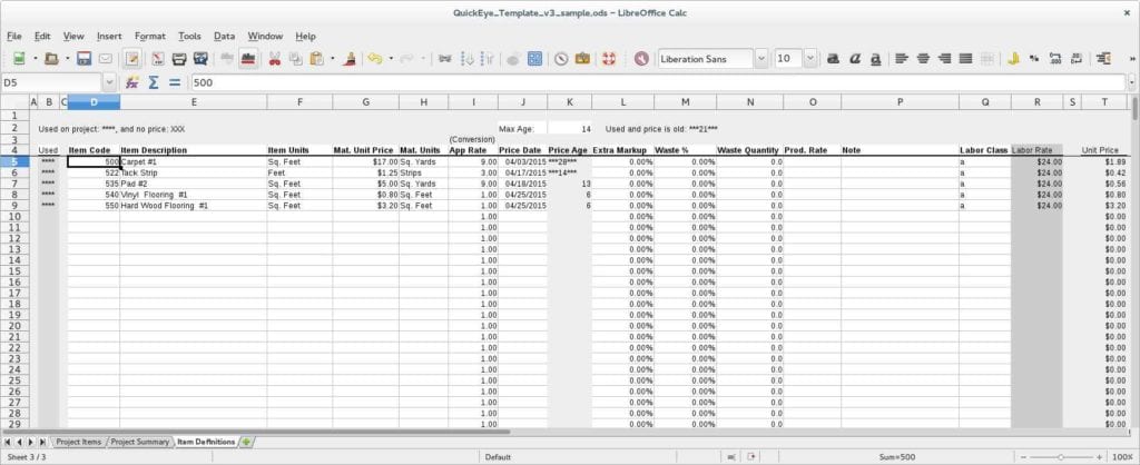 Spreadsheet Application Definition