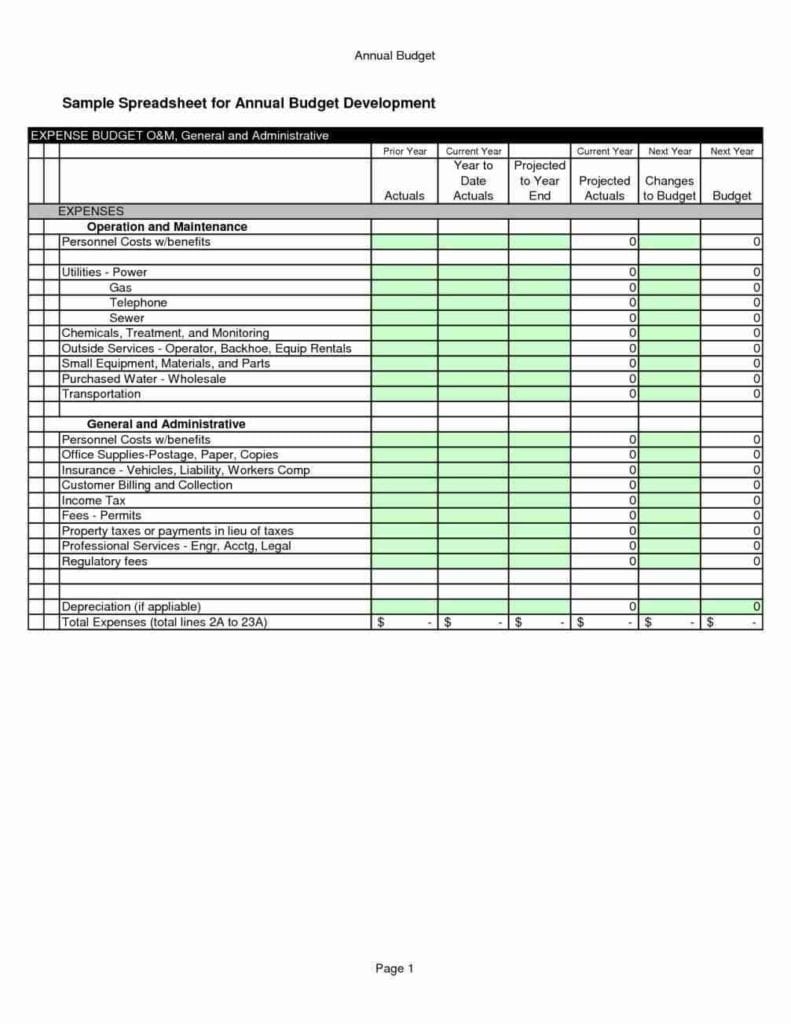 Spreadsheet Template For Budget