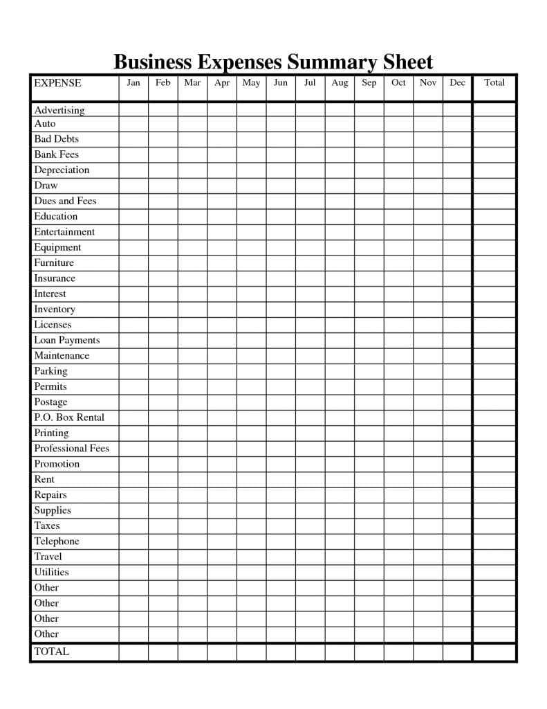Spreadsheet Template For Business Expenses 3 Excelxo