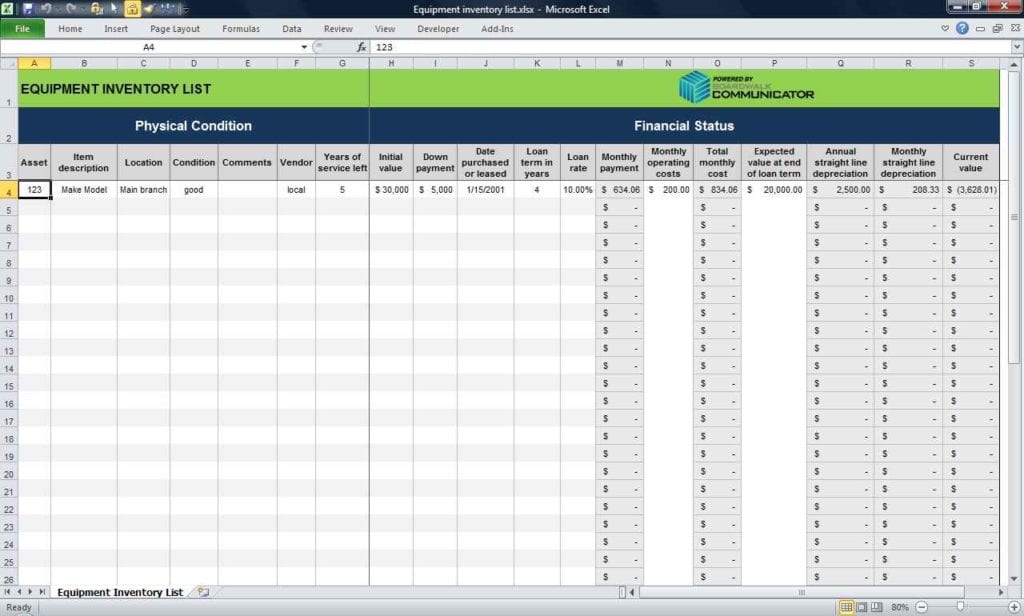stock inventory spreadsheet free download1