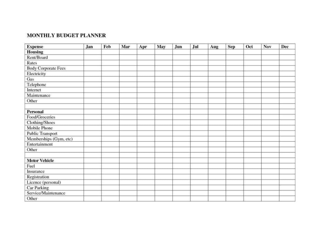 Student Budget Spreadsheet Template