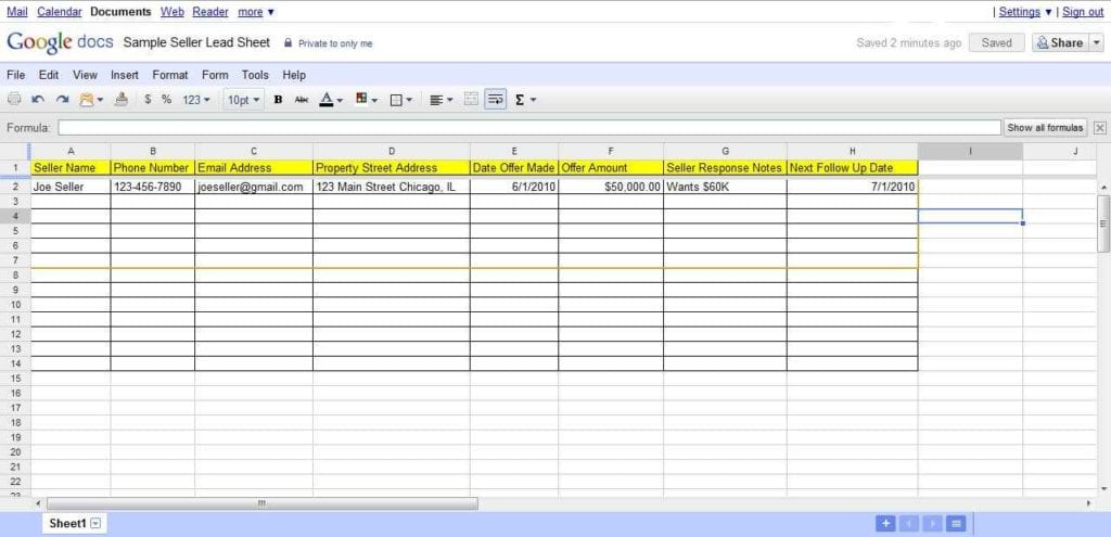 using google spreadsheet for project management