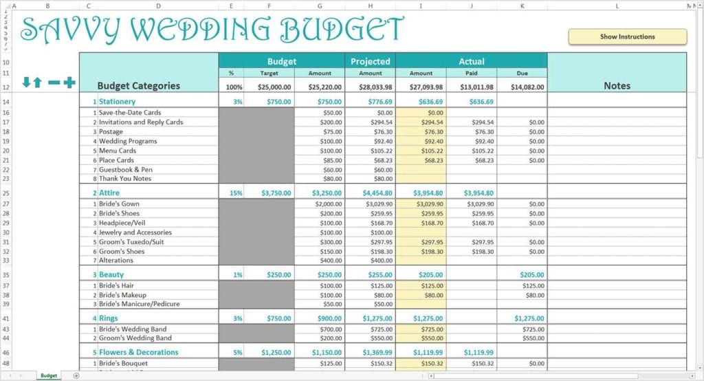 Wedding Budget Checklist Uk 1