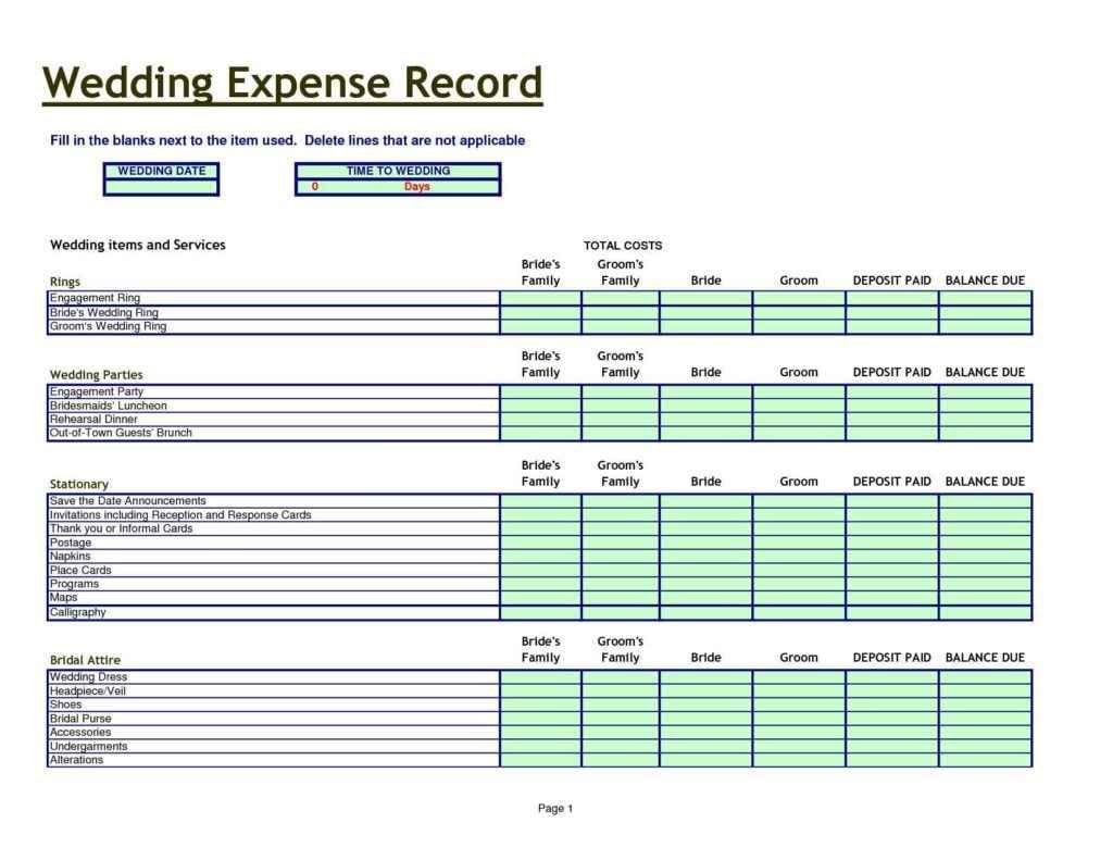 Wedding Budget Spreadsheet Excel1