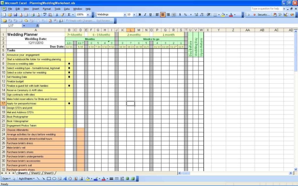 Wedding Budget Spreadsheet South Africa