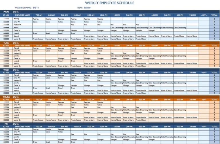 Schedule Spreadsheet — excelxo.com