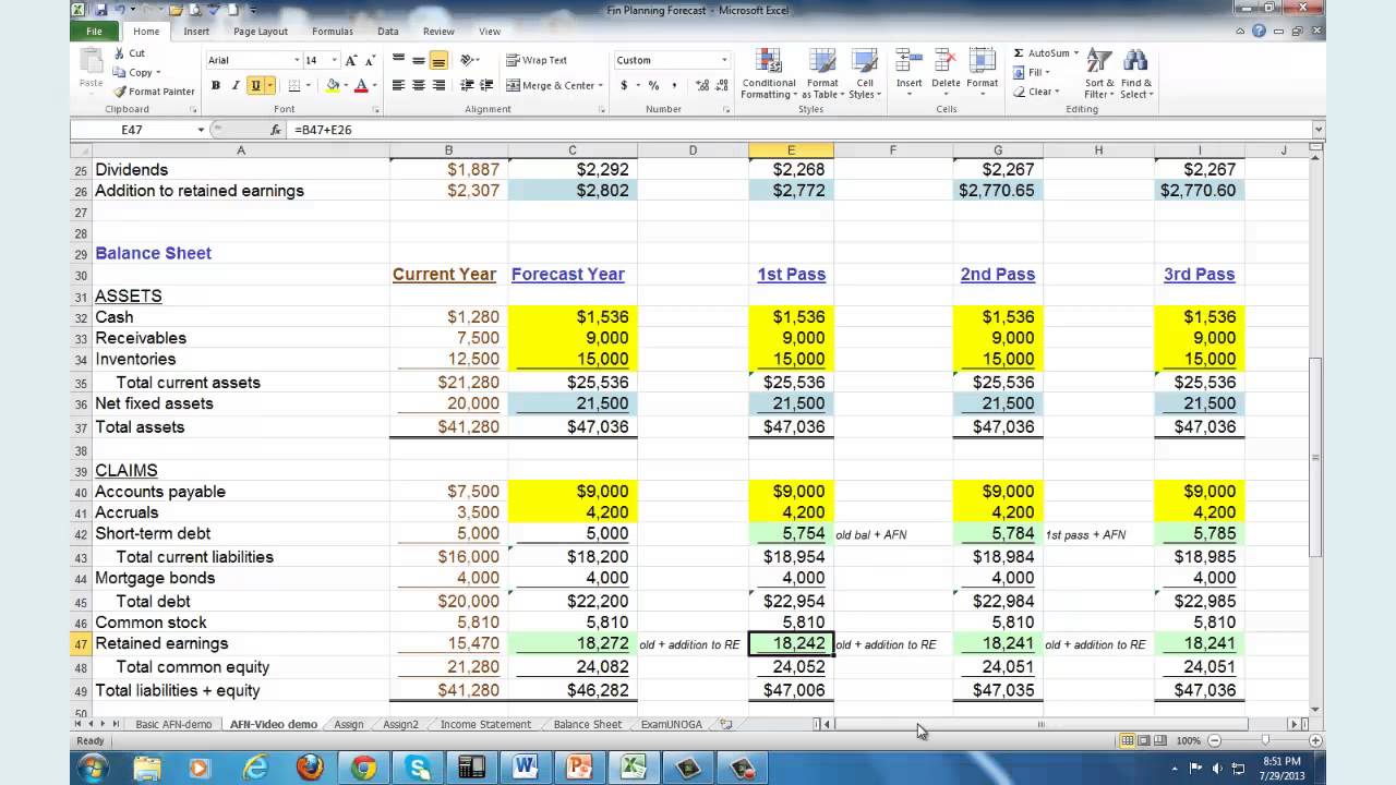 Financial Planning Excel Sheet — 7949