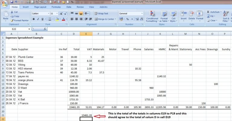 Basic Bookkeeping Spreadsheet — excelxo.com