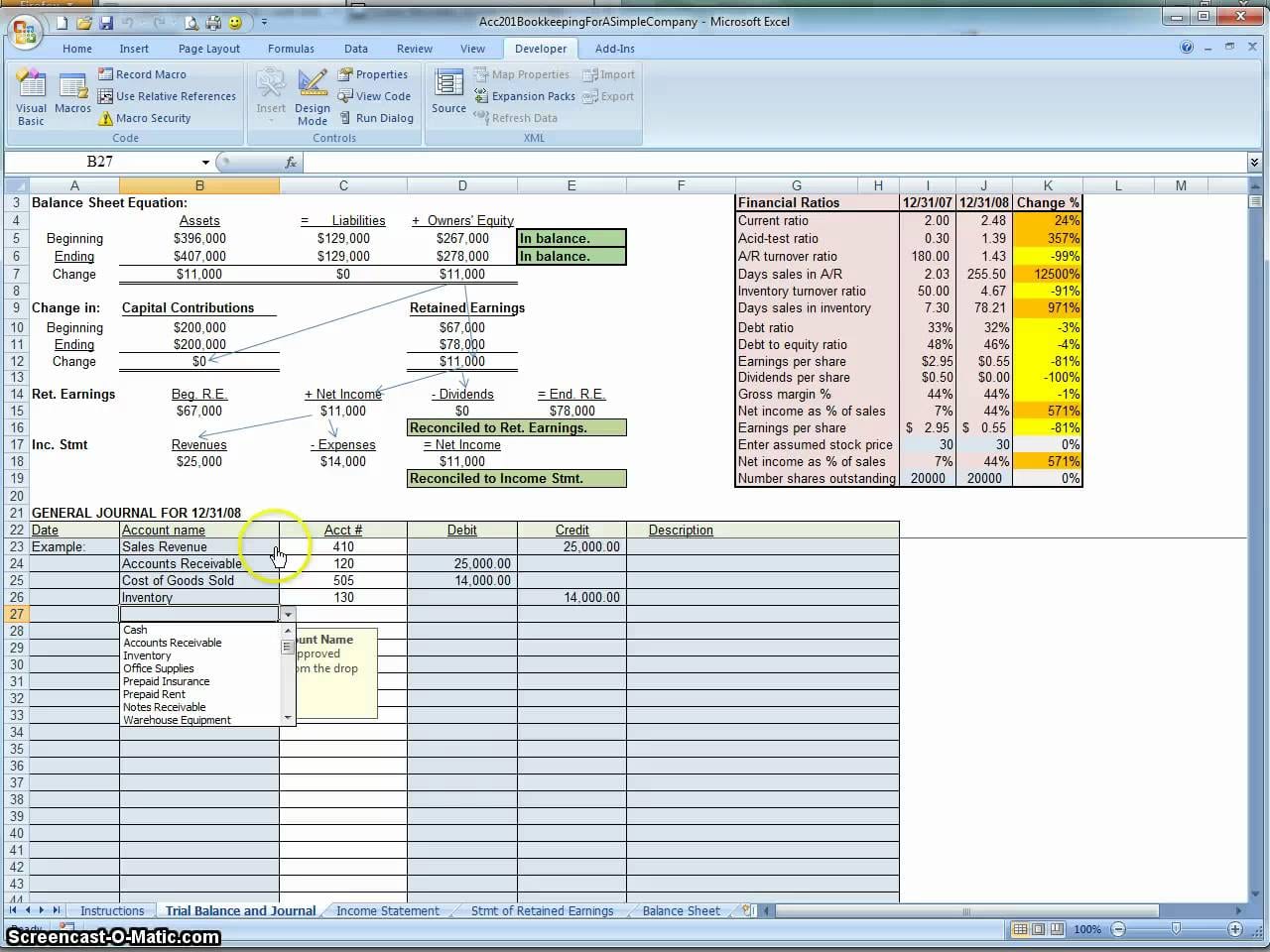 simple bookkeeping template for excel