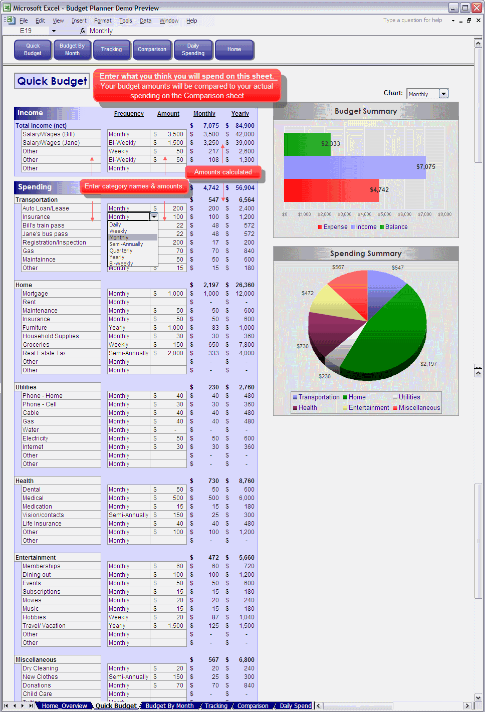 Budget Excel Spreadsheet Templates