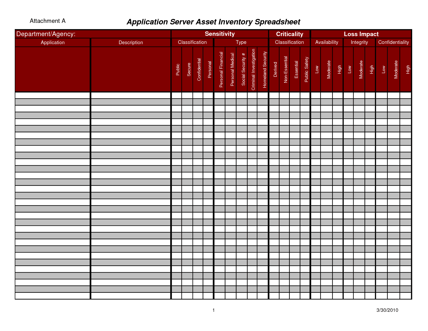 Free Asset Management Template