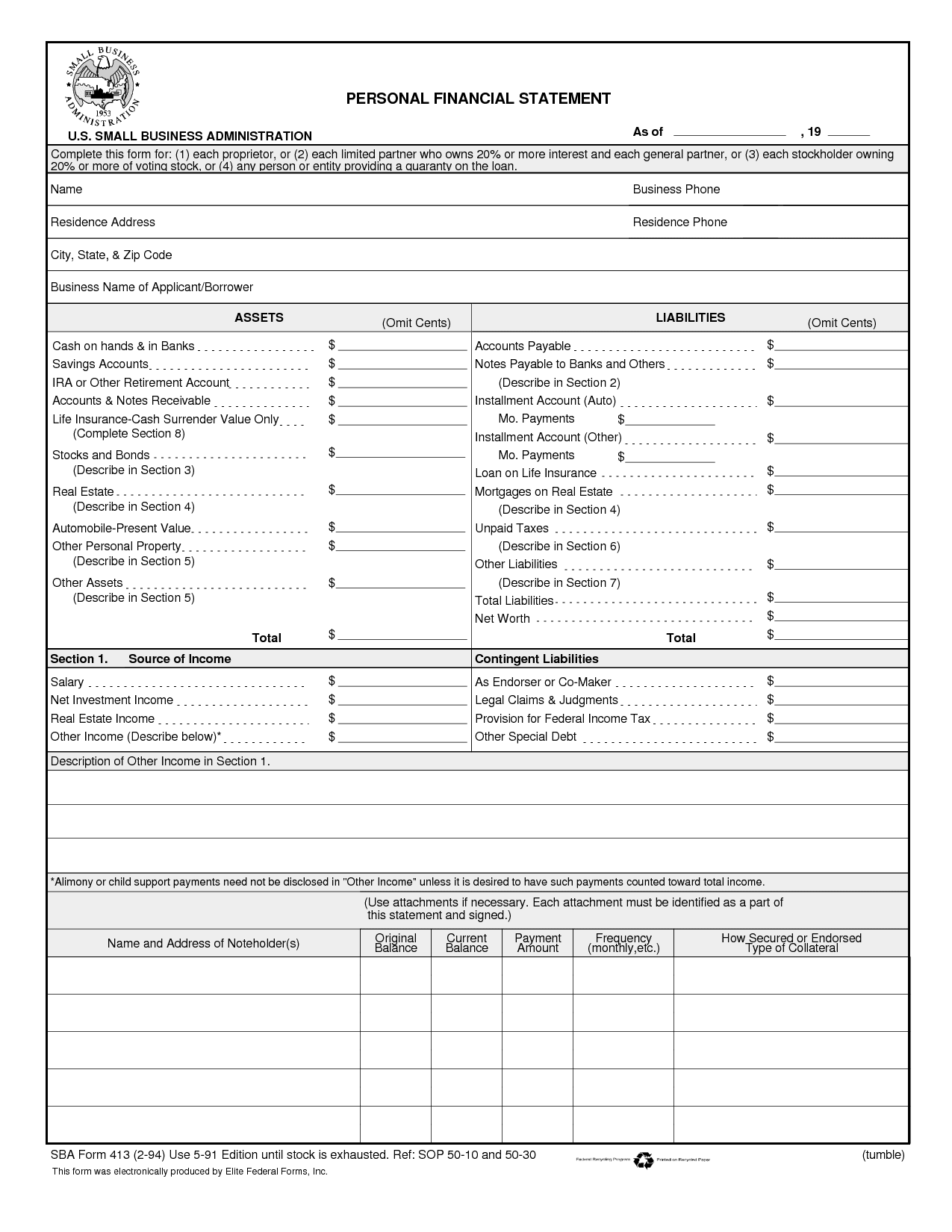 Income Statement Small Business Example