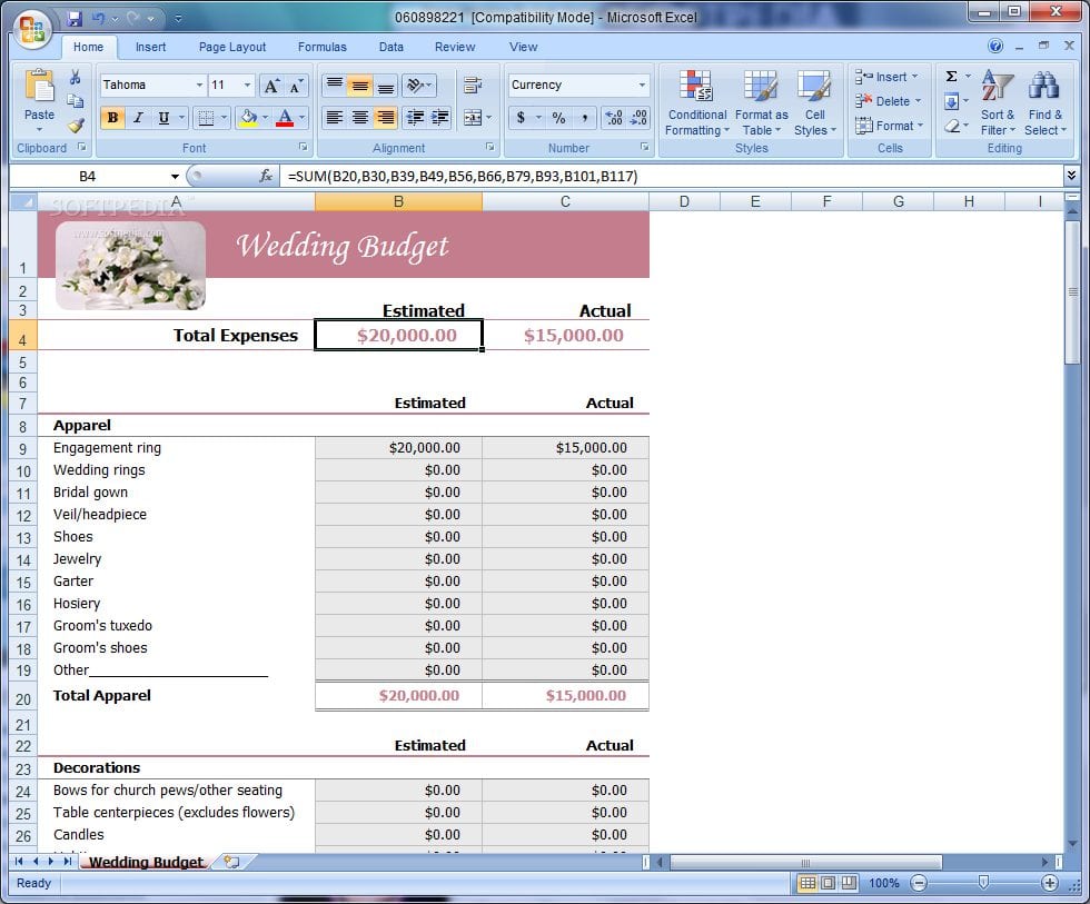 2013 excel budget template