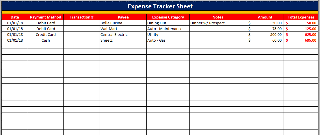 Expense Report Spreadsheet Template 6 Templates Example Templates Vrogue