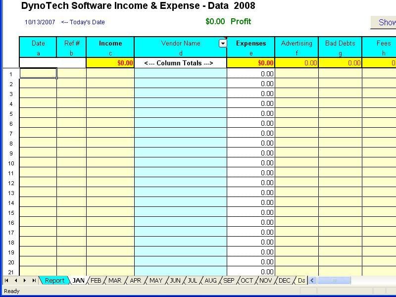 Tracking Business Expenses Spreadsheet 1