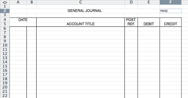 Accounting Journal Entry Template