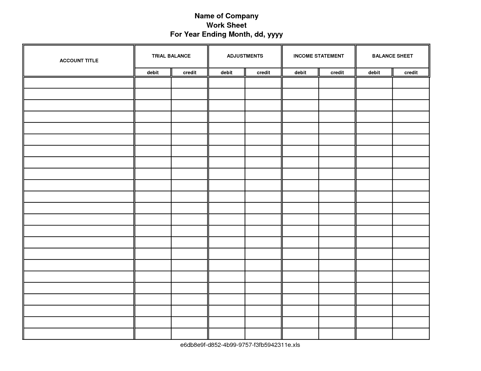 Accounting Worksheet Problems