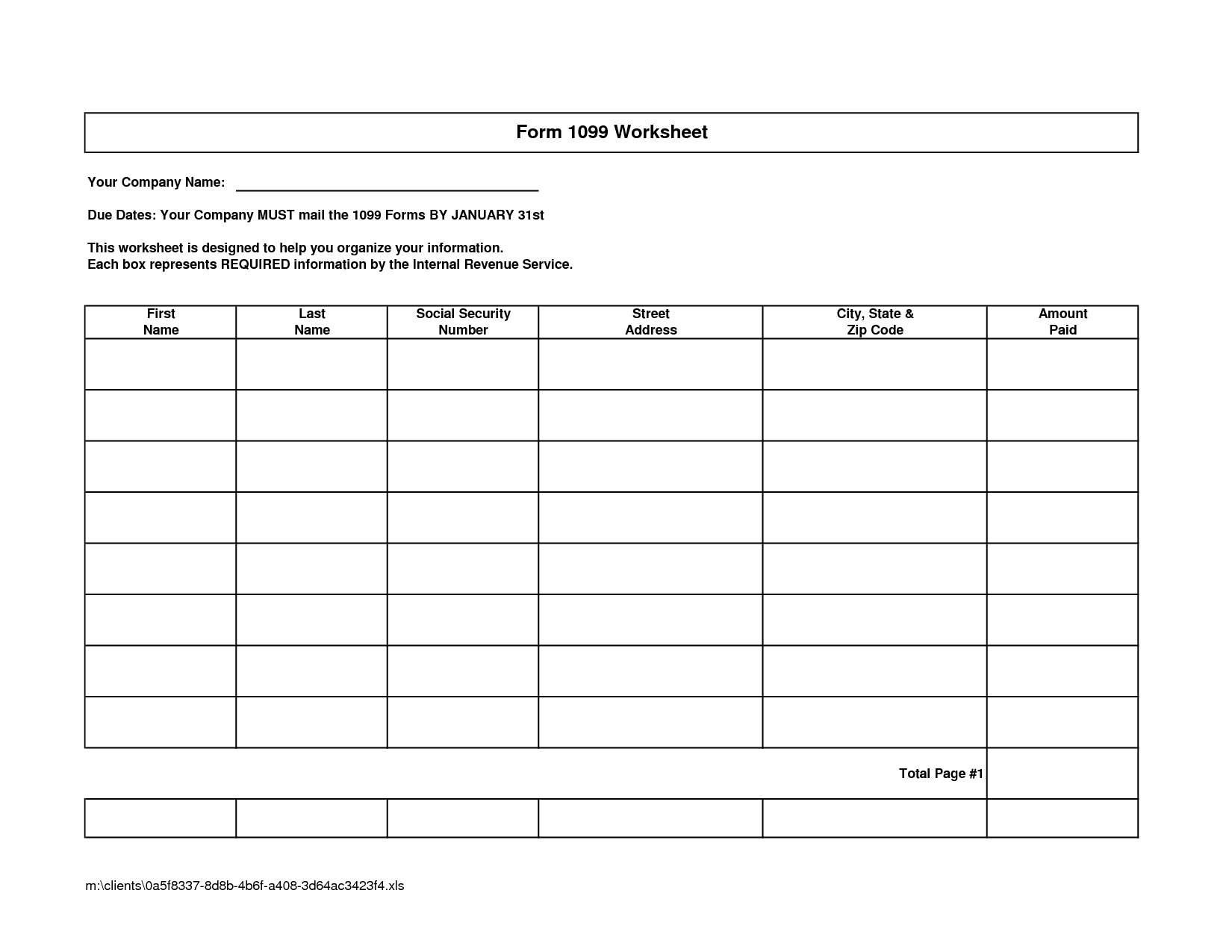 Blank Worksheet Templates For Math