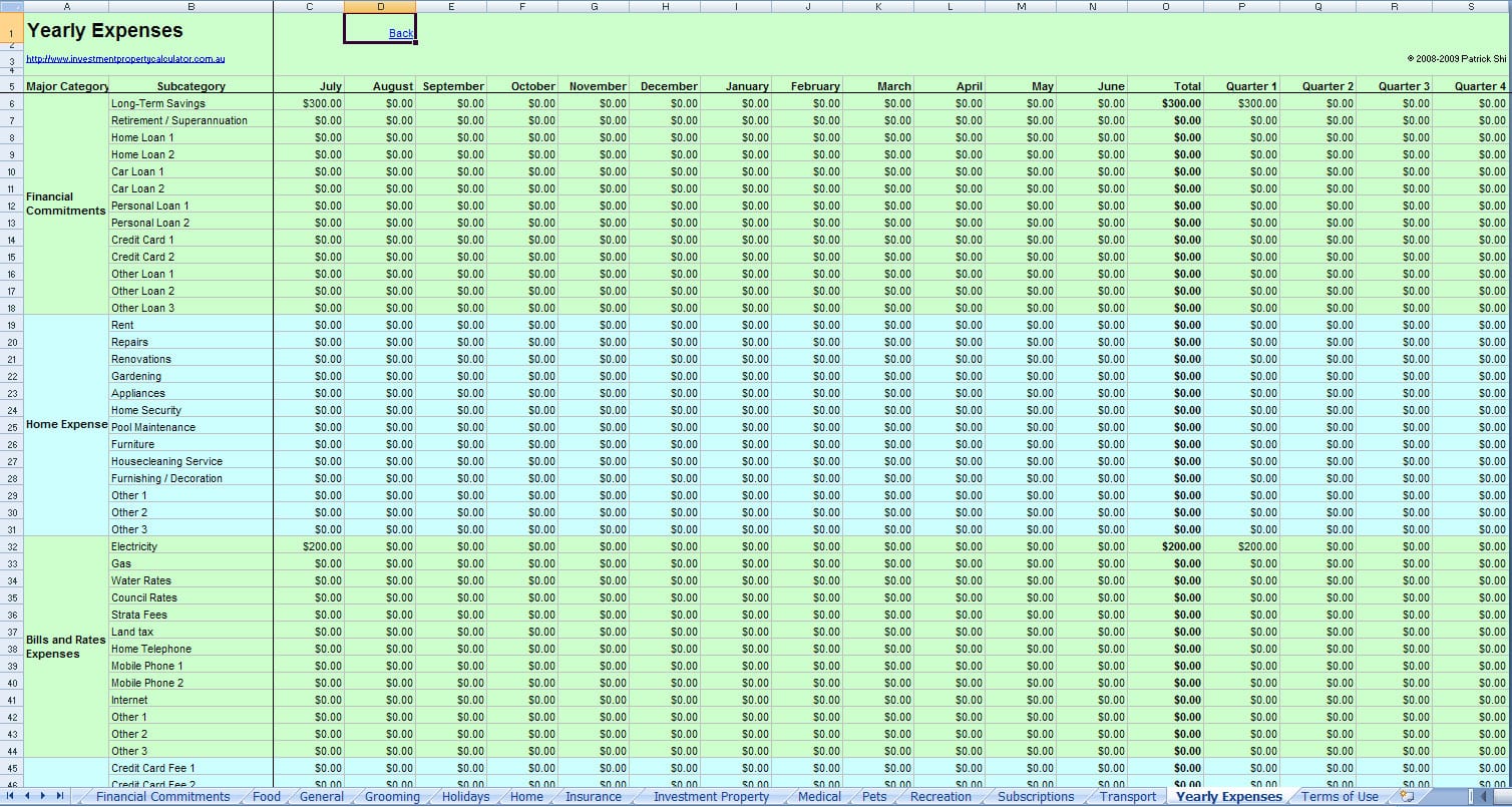 budget templates for google docs