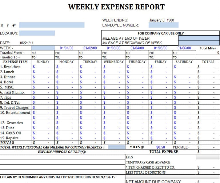 business expenses template for taxes —