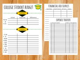 College Student Budget Example