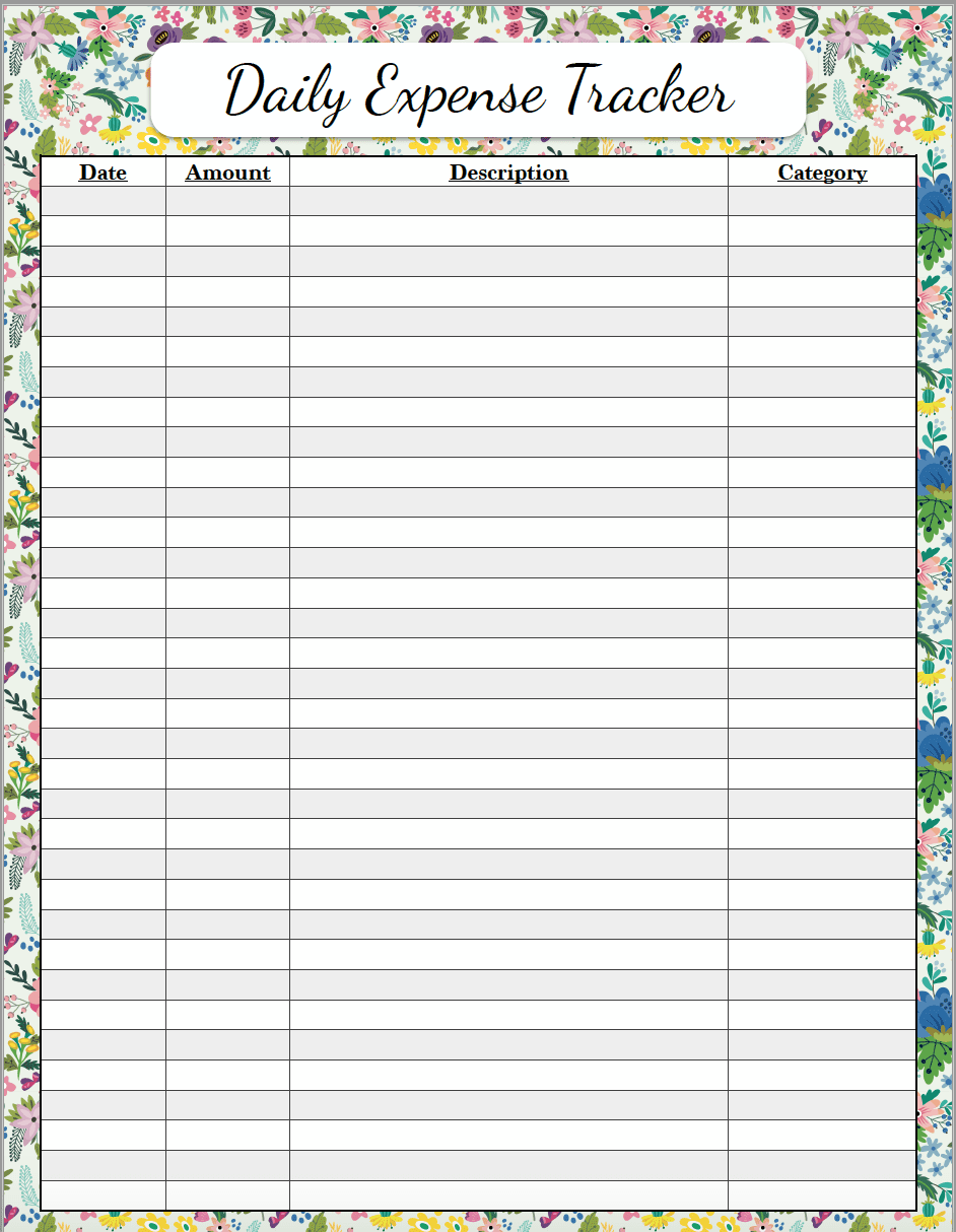 excel expense calendar